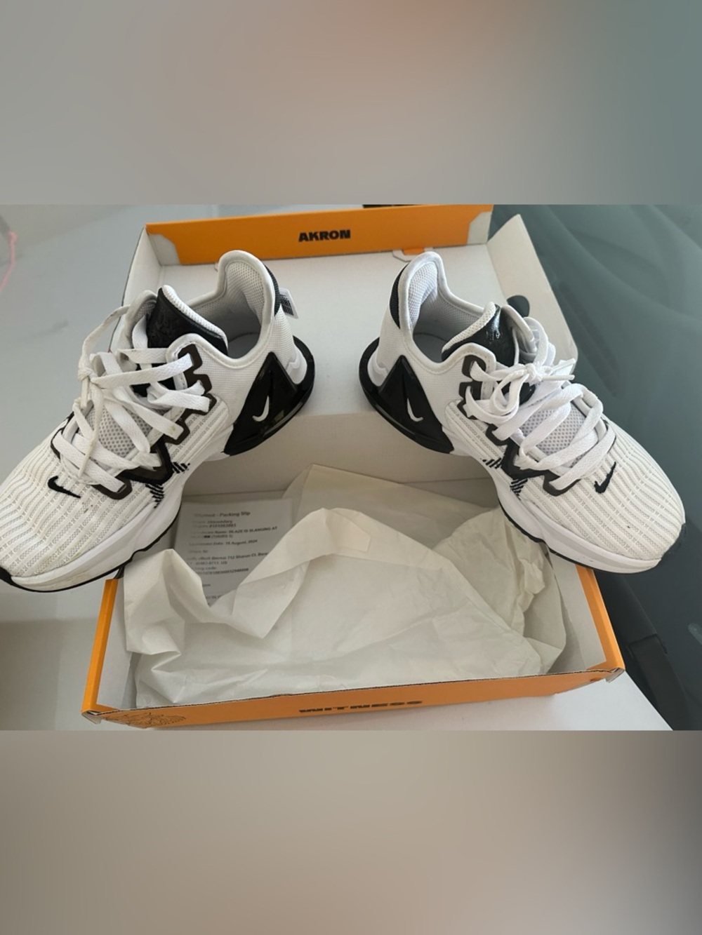 LNC Nike Kids' White and Black Athletic Sneakers SIZE 4.5